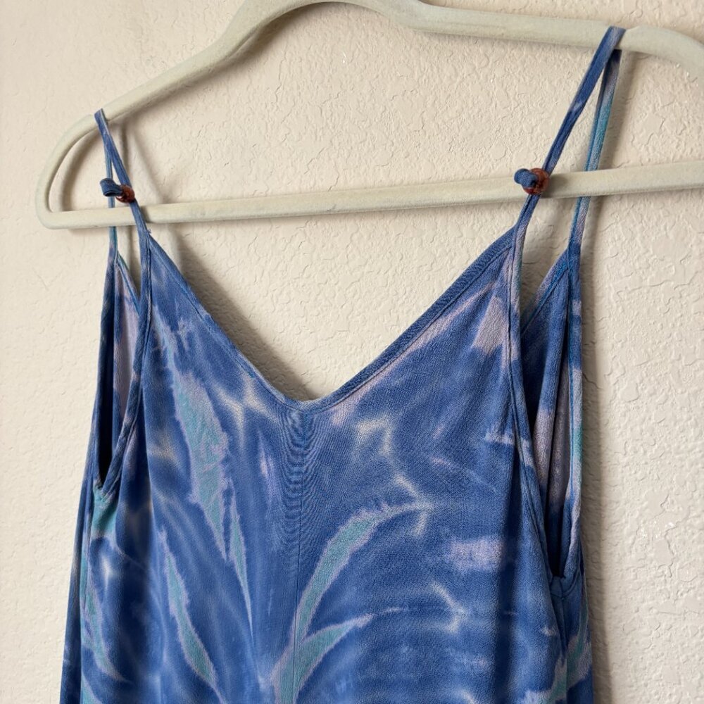 Fraiche by J Boho Tie Dye Print Maxi Length Dress Beachy Coastal - Picture 7 of 9